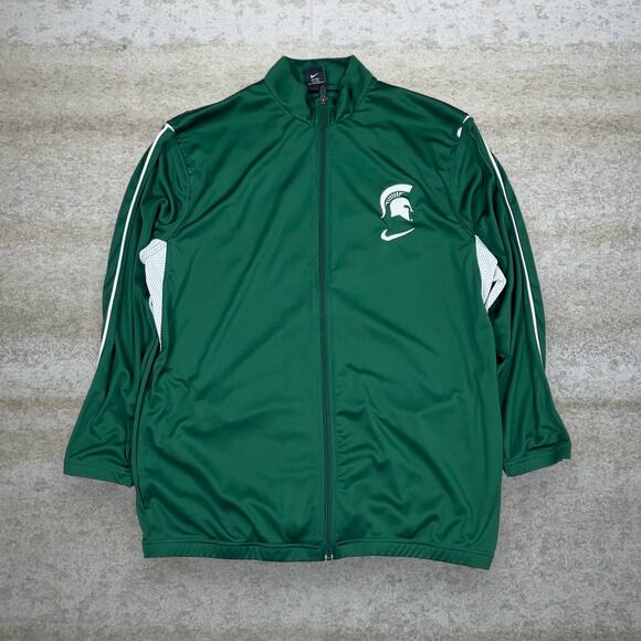 Nike Other - Vintage Y2K Michigan State Track Jacket Mens M Green Polyester Full Zip Team Tag